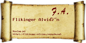 Flikinger Alvián névjegykártya